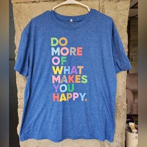 Blue Graphic Tee with Motivational Print